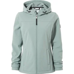 Keld Womens Shower Resistant Hooded Softshell Jacket - Smokey Teal
