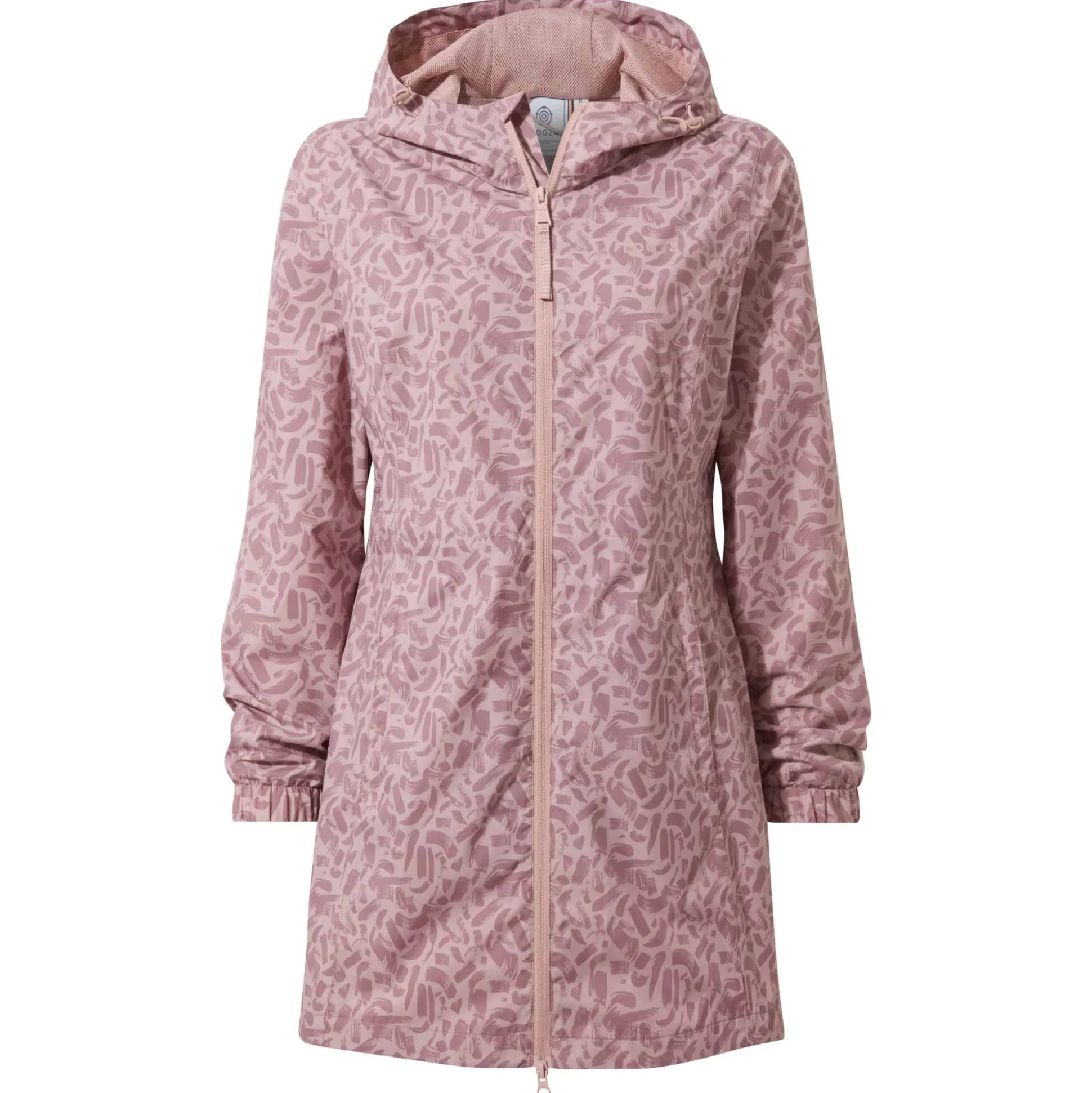 Kilnsey Womens Waterproof Jacket - Dusky Rose Brushstroke Print