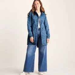 Kilnsey Womens Waterproof Jacket - Smokey Blue Wave Print