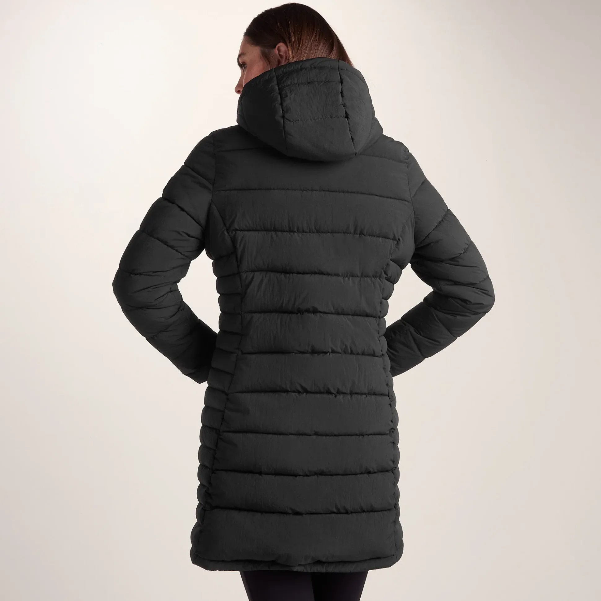Kirkham Womens Long Shower Resistant Insulated Jacket - Black