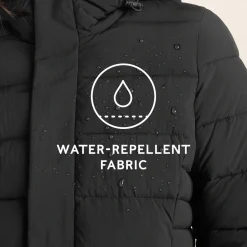 Kirkham Womens Long Shower Resistant Insulated Jacket - Black