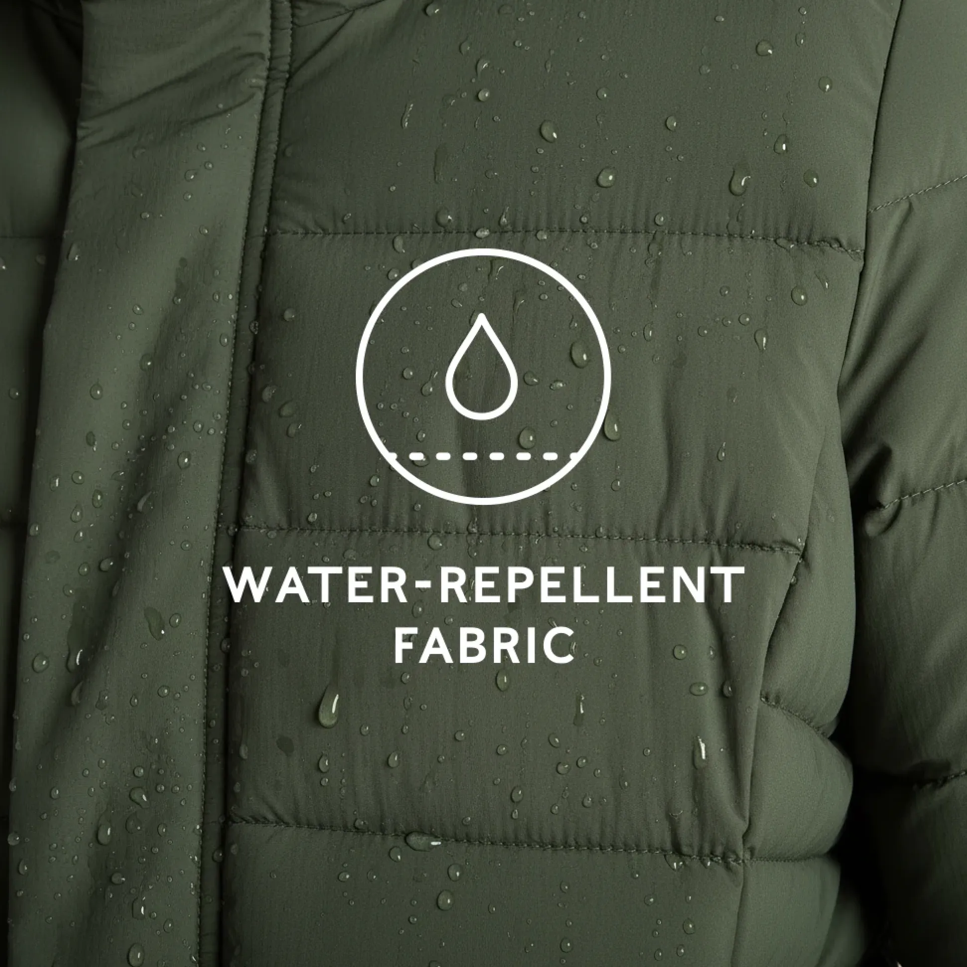 Kirkham Womens Long Shower Resistant Insulated Jacket - Dark Green
