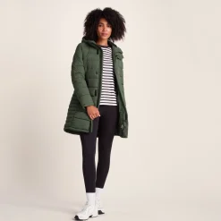 Kirkham Womens Long Shower Resistant Insulated Jacket - Dark Green