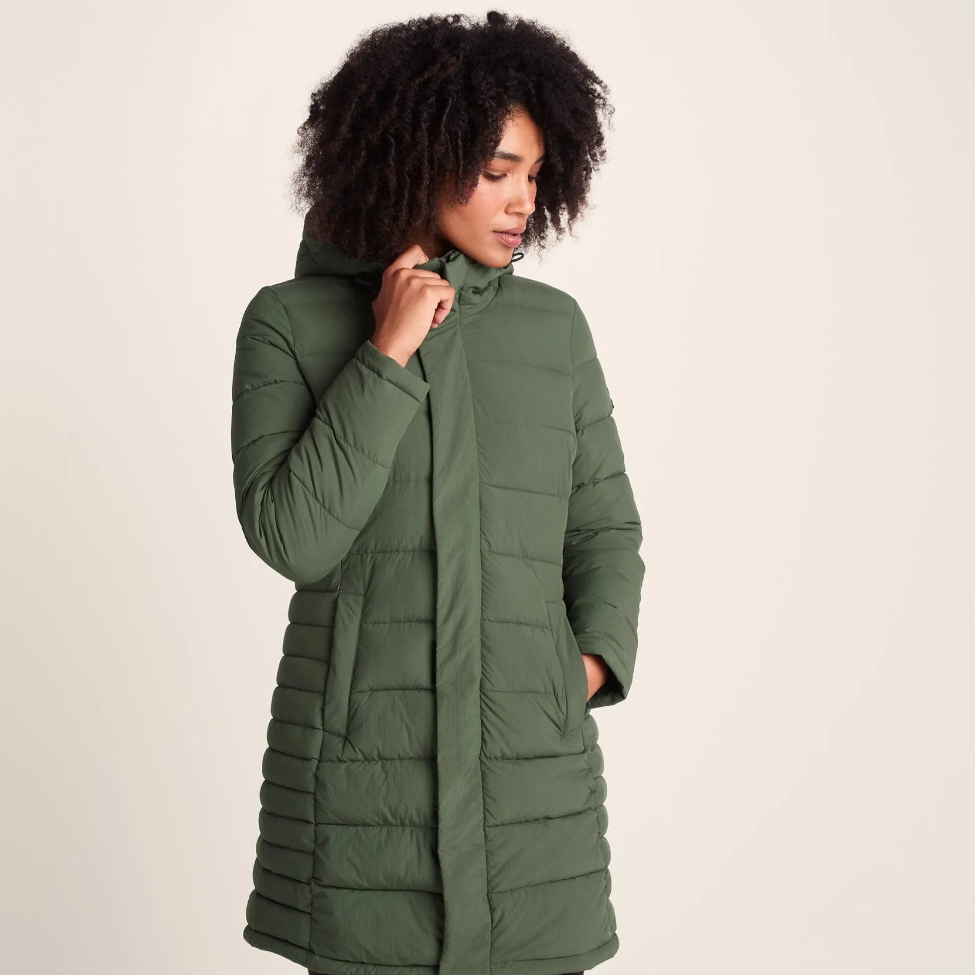 Kirkham Womens Long Shower Resistant Insulated Jacket - Dark Green
