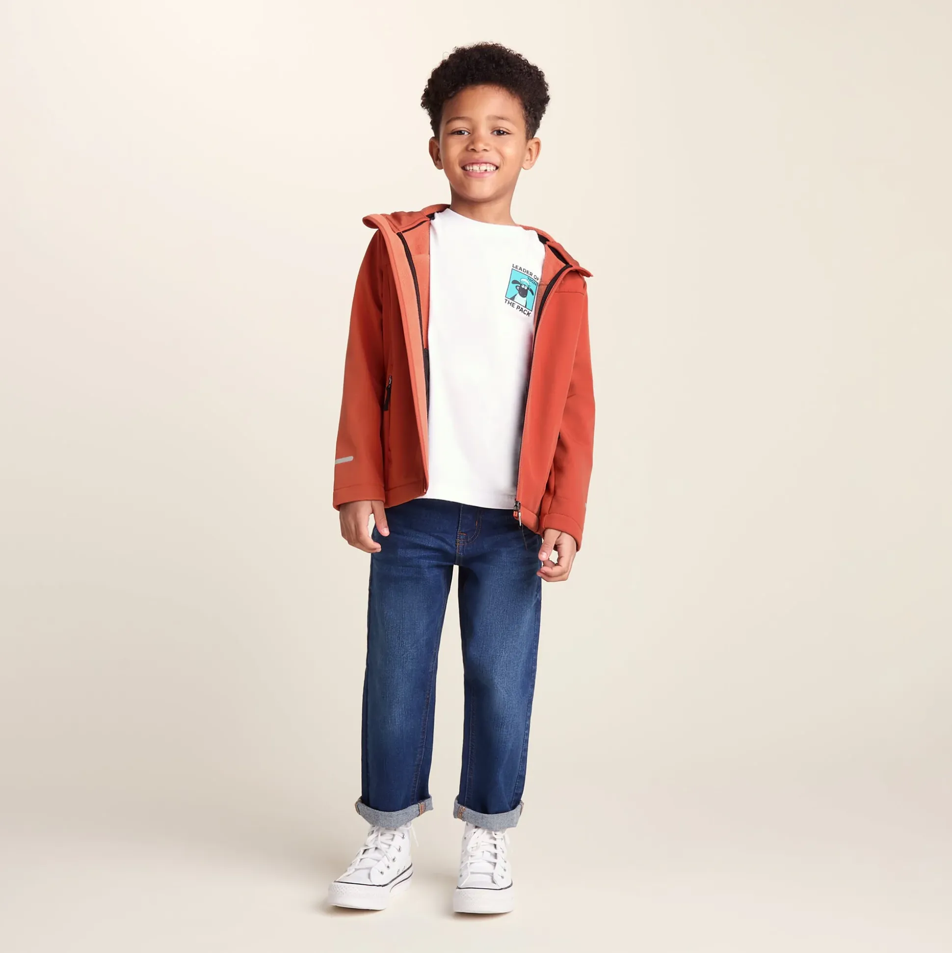 Koroma Kids Softshell Hooded Jacket - Canyon Orange