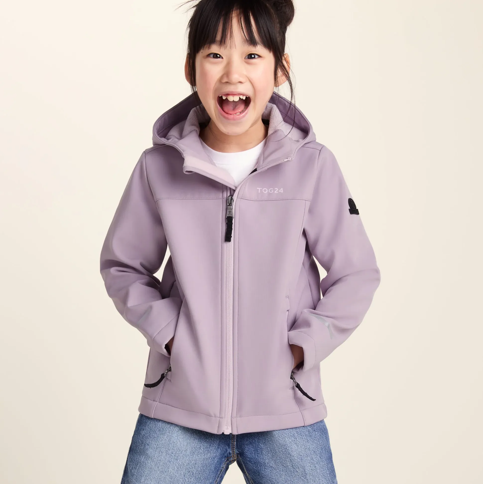 Koroma Kids Softshell Hooded Jacket - Lavender Grey