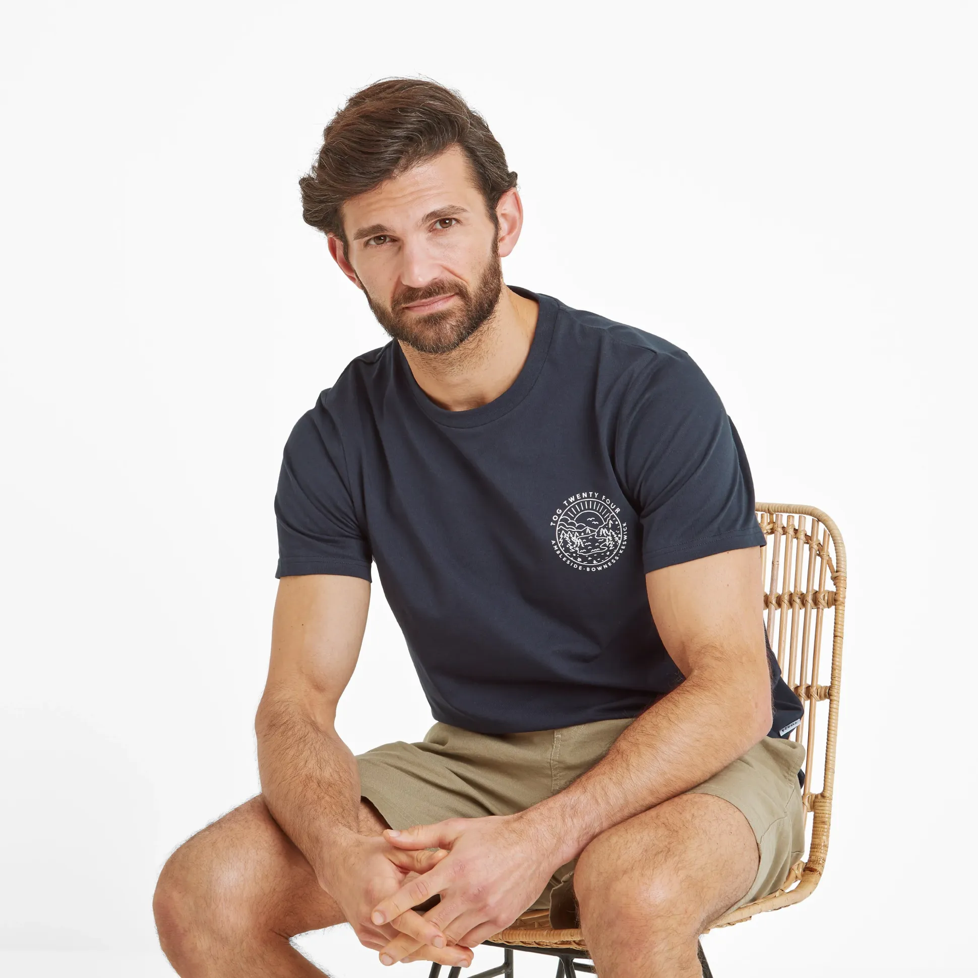 Lakes Mens 100% Cotton Supersoft T-Shirt - Dark Indigo
