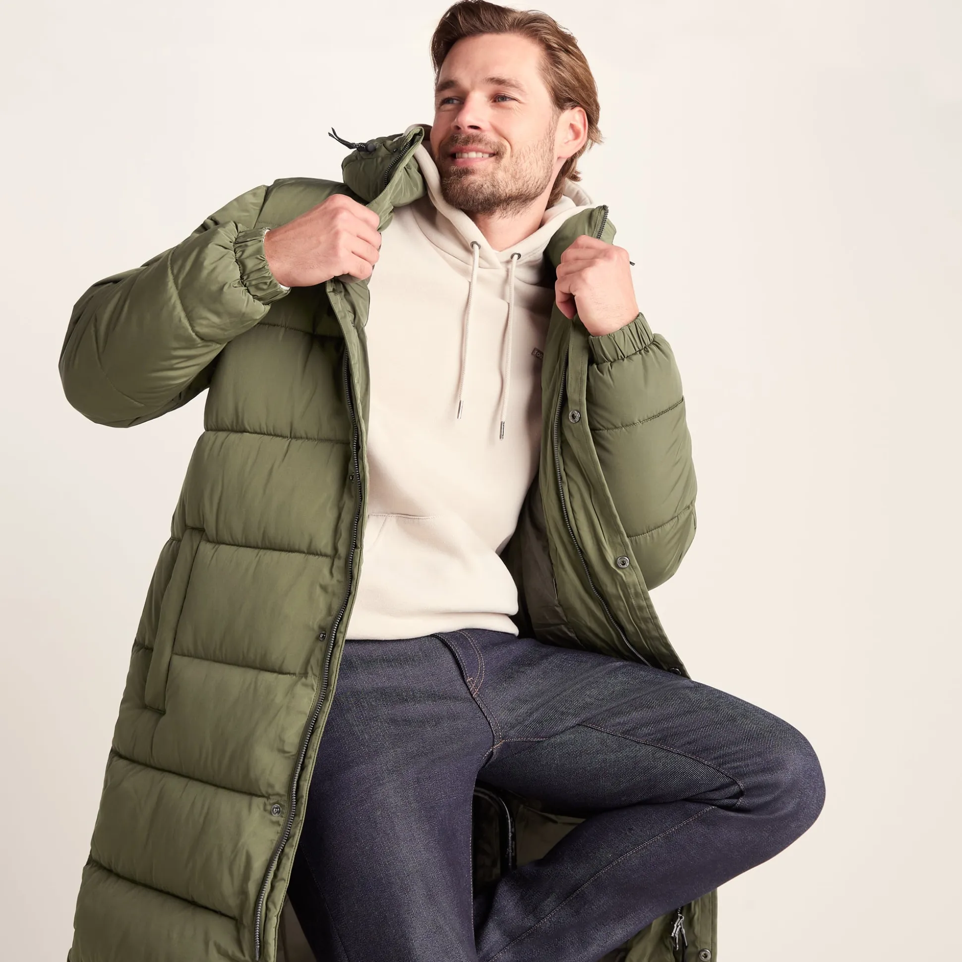 Langrick Mens Long Insulated Jacket - Khaki