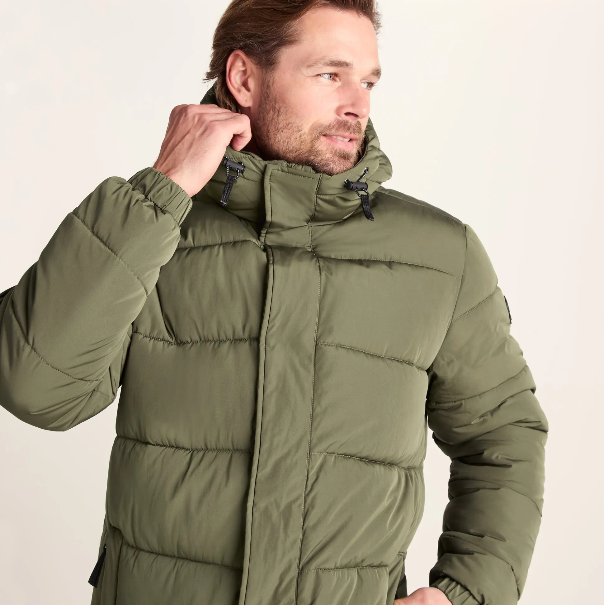 Langrick Mens Long Insulated Jacket - Khaki