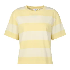 Lani Womens 100% Cotton Supersoft Boxy Fit T-Shirt - Butter Yellow Stripe