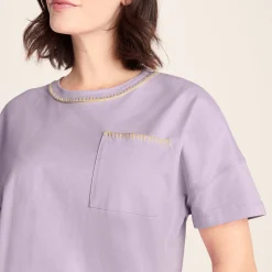 Laurie Womens 100% Cotton Supersoft Boxy Fit T-Shirt - Lilac Blossom