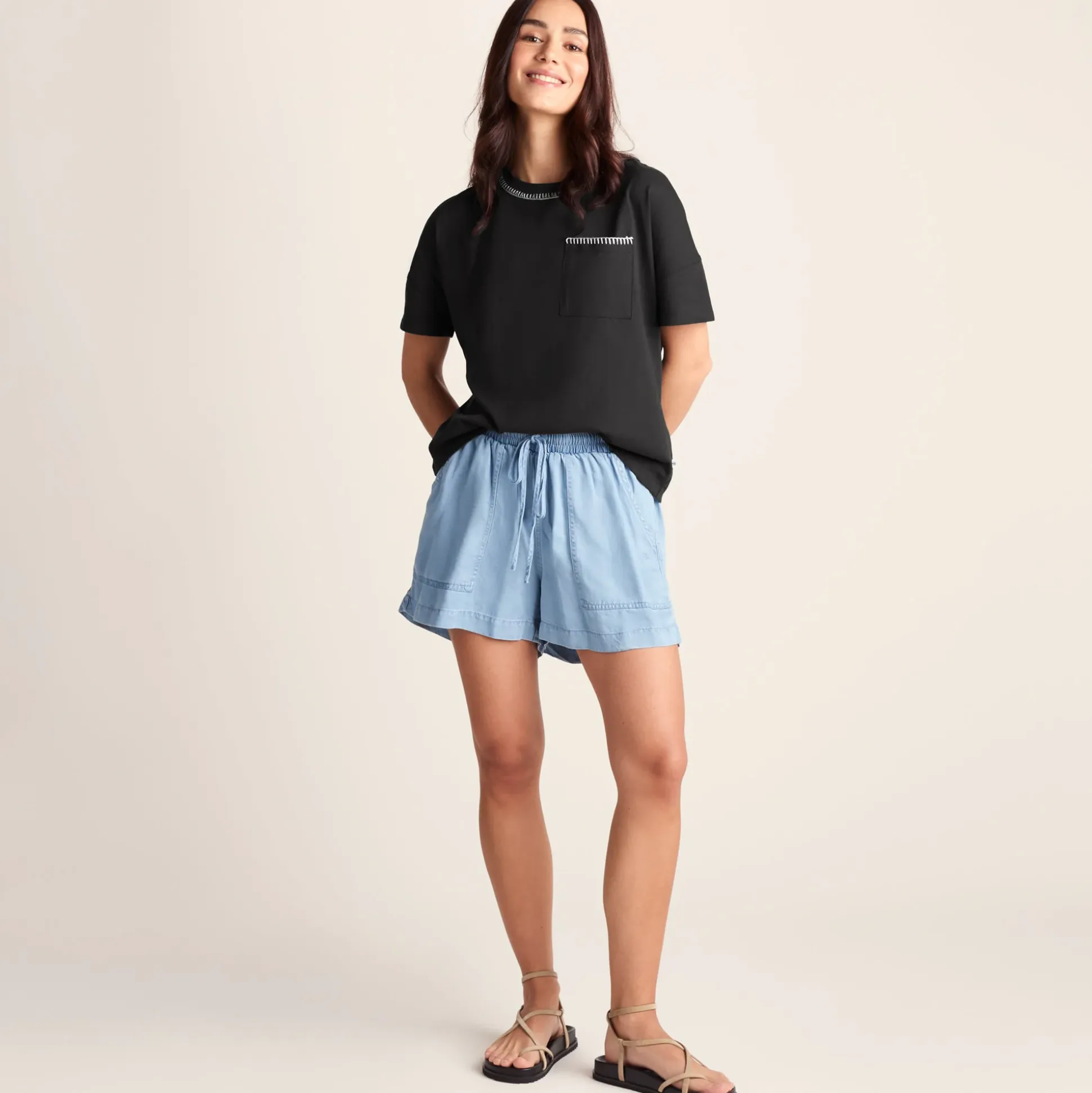 Laurie Womens 100% Cotton Supersoft Boxy Fit T-Shirt - Washed Black
