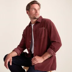 Lenny Mens Long Sleeve Lightweight Corduroy Shirt - Port