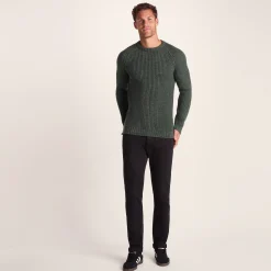 Logan Mens Chunky Knitted Jumper - Light Forest