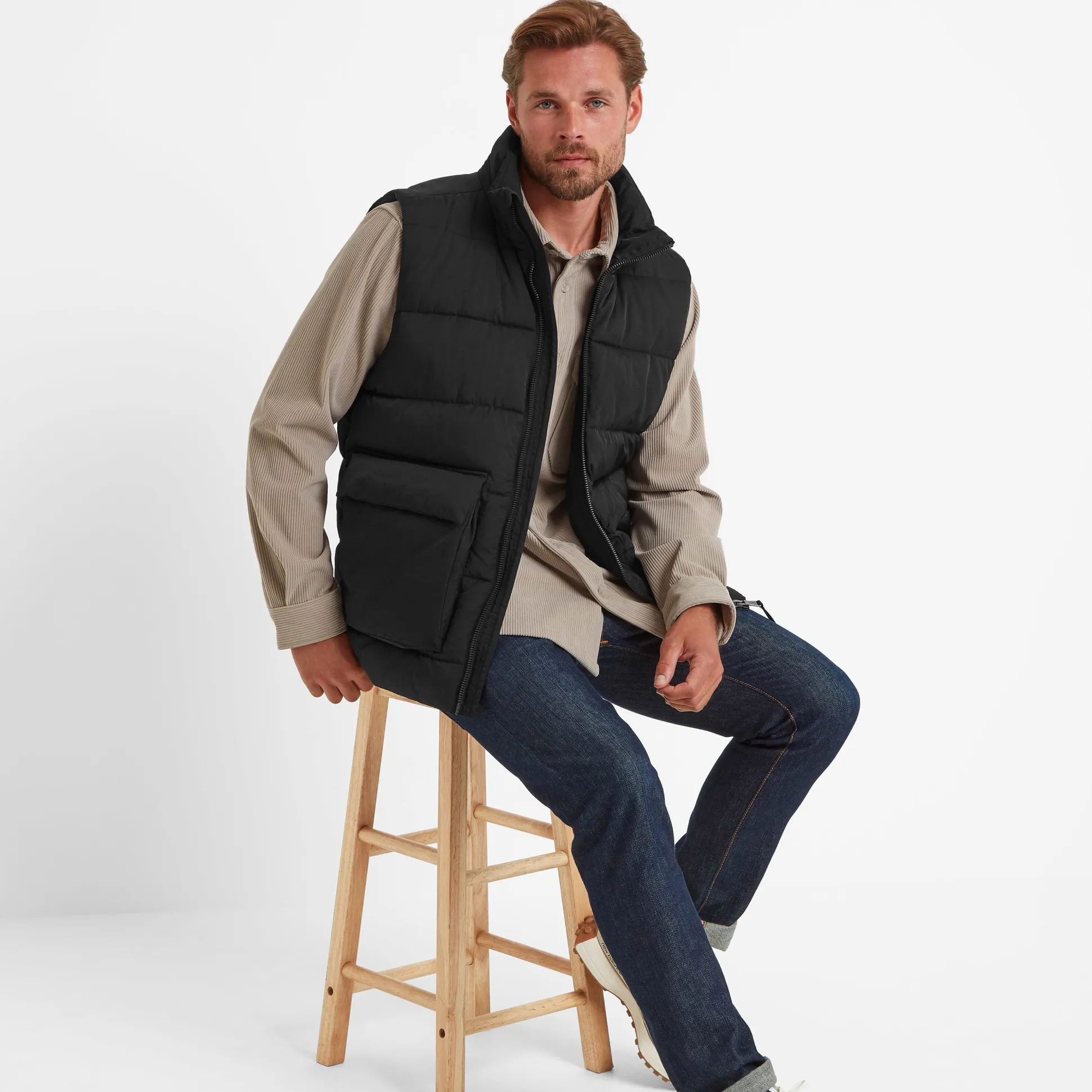 Lomax Mens Padded Gilet - Black