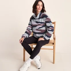 March Womens Relaxed Fit Microfleece Pullover - Landscape Print