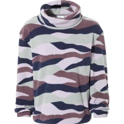 March Womens Relaxed Fit Microfleece Pullover - Landscape Print