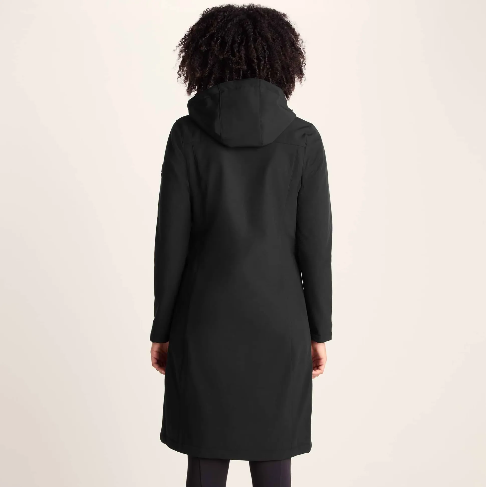 Marina Womens Long Water Resistant Softshell Jacket - Black