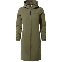 Marina Womens Long Water Resistant Softshell Jacket - Khaki