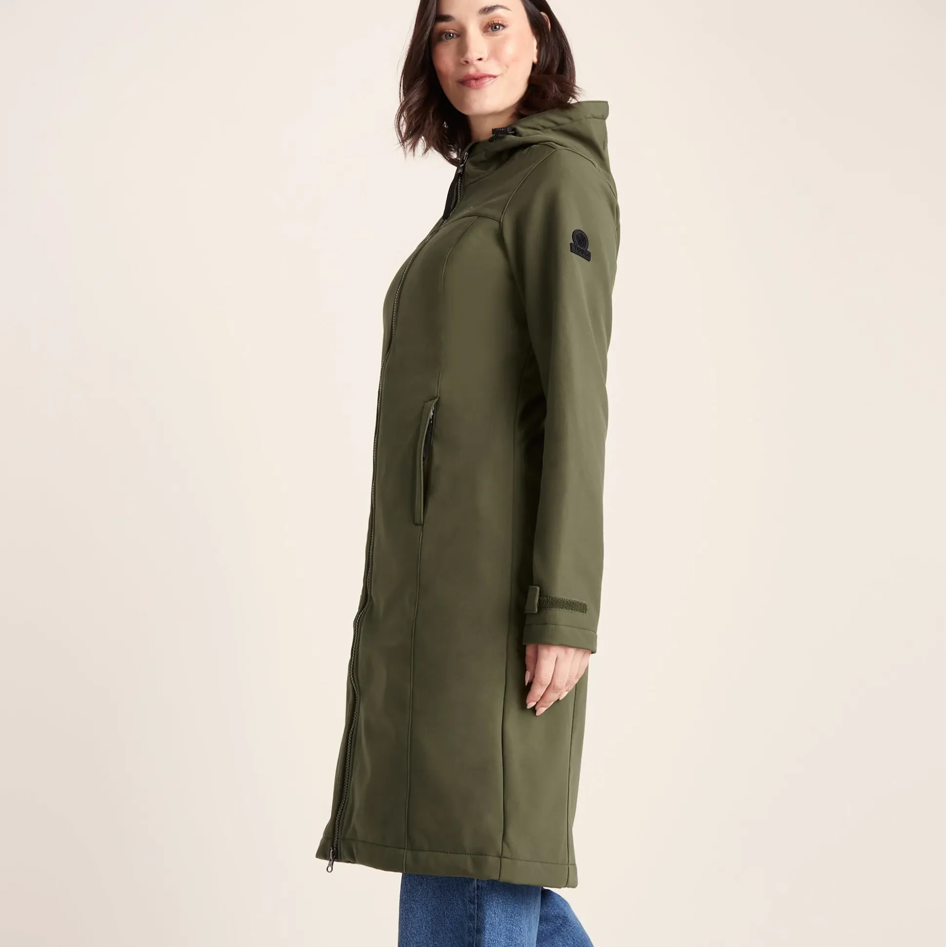 Marina Womens Long Water Resistant Softshell Jacket - Khaki