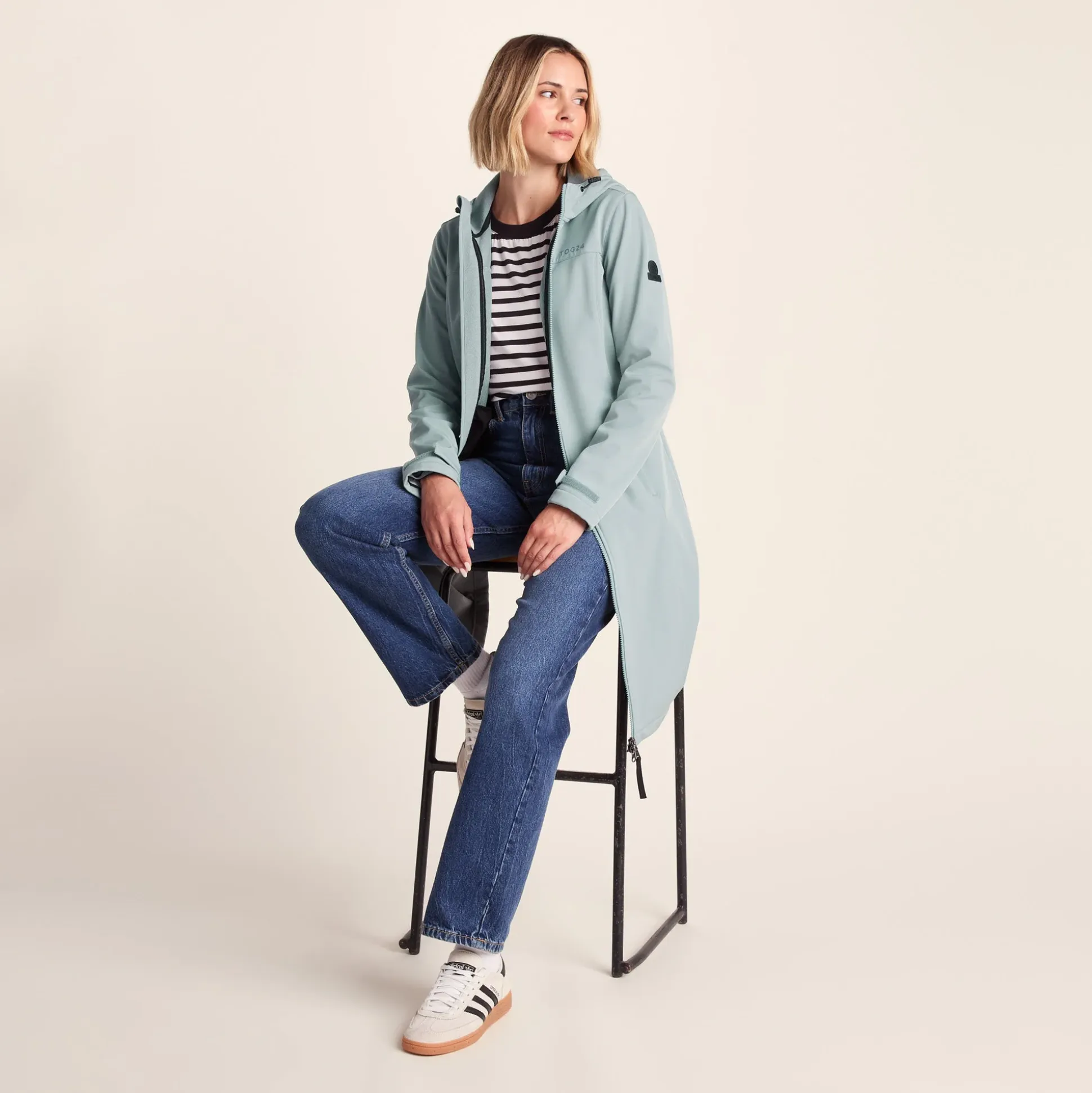 Marina Womens Long Water Resistant Softshell Jacket - Misty Grey