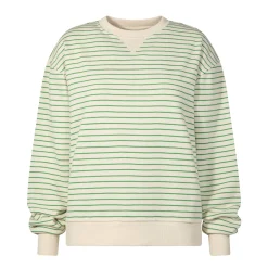 Marsella Womens Relaxed Fit Supersoft Sweat - Basil Green Stripe