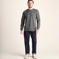 Mellor Mens Supersoft Cotton Rich Sweat - Dark Grey Marl