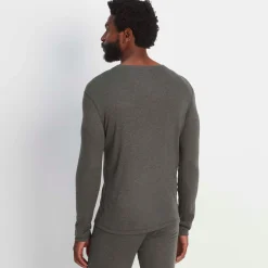 Meru Mens Cashmere Touch Base Layer Crew Neck - Dark Grey Marl