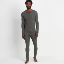 Meru Mens Cashmere Touch Base Layer Crew Neck - Dark Grey Marl