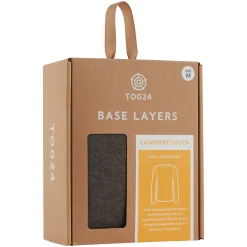 Meru Mens Cashmere Touch Base Layer Crew Neck - Dark Grey Marl