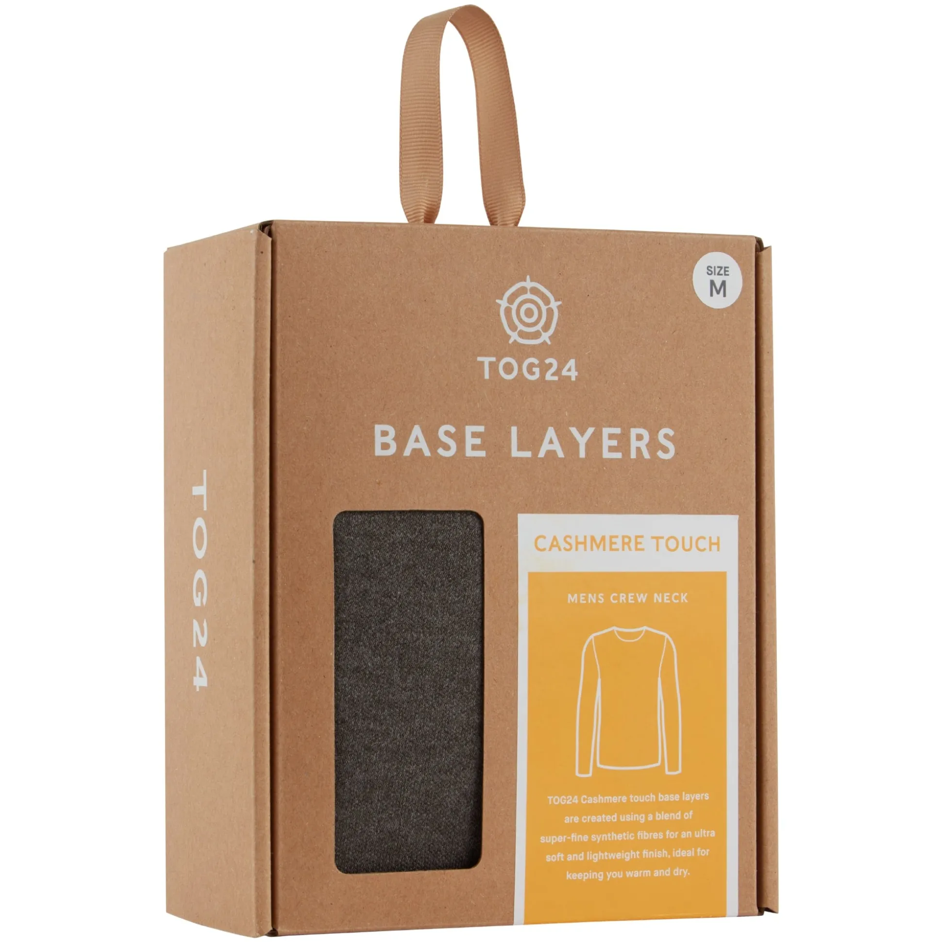 Meru Mens Cashmere Touch Base Layer Crew Neck - Dark Grey Marl