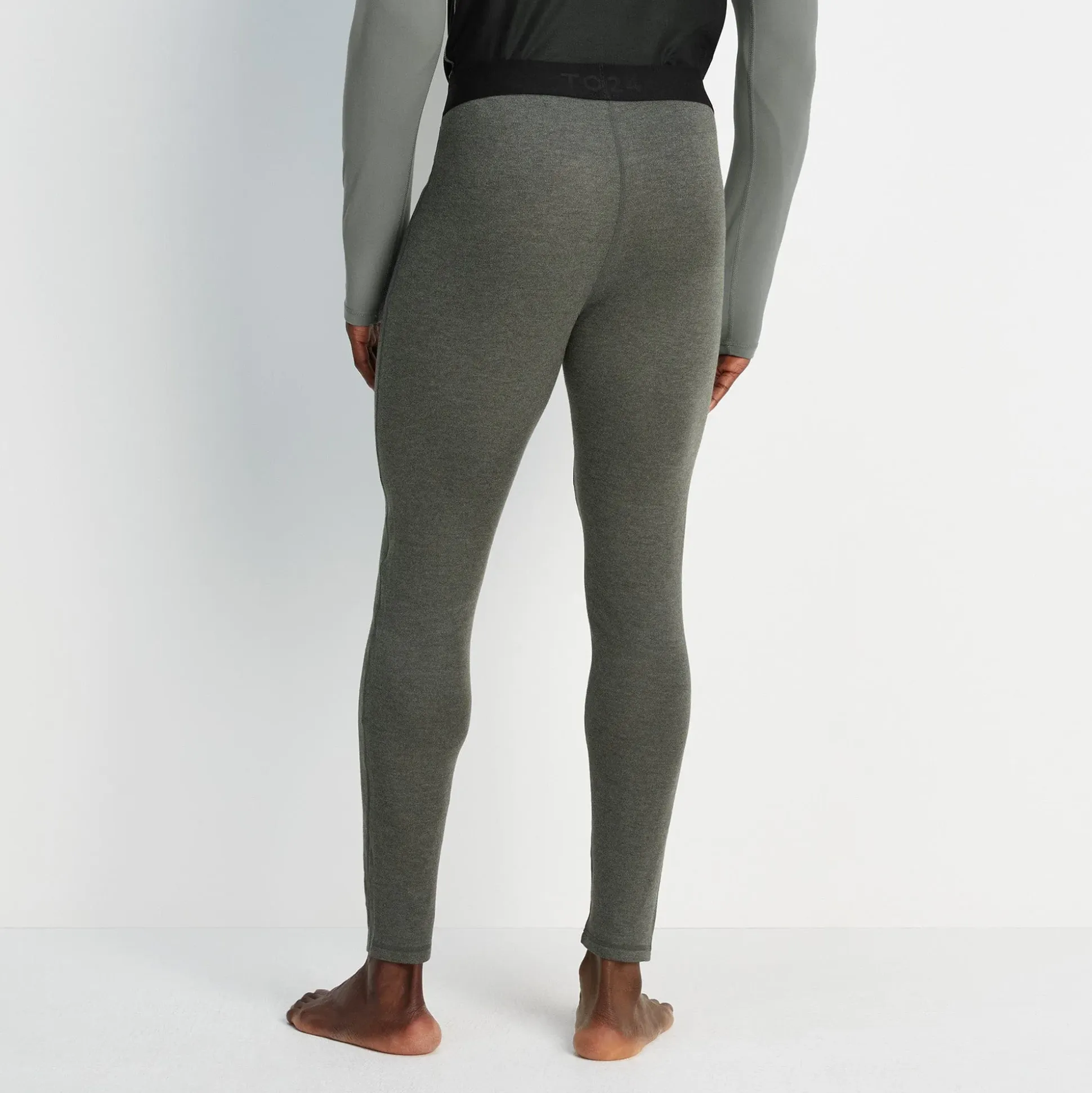 Meru Mens Cashmere Touch Base Layer Leggings - Dark Grey Marl