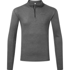Meru Mens Cashmere Touch Base Layer Quarter Zip - Dark Grey Marl