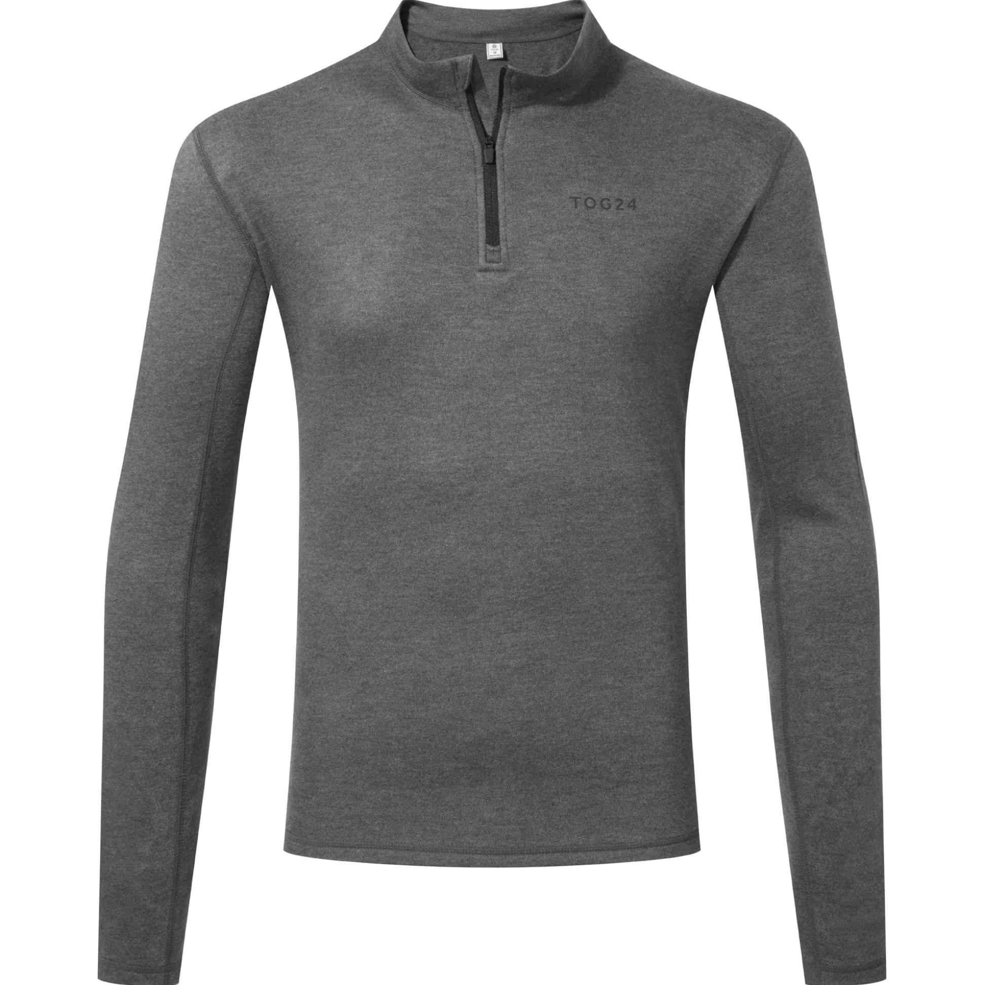 Meru Mens Cashmere Touch Base Layer Quarter Zip - Dark Grey Marl