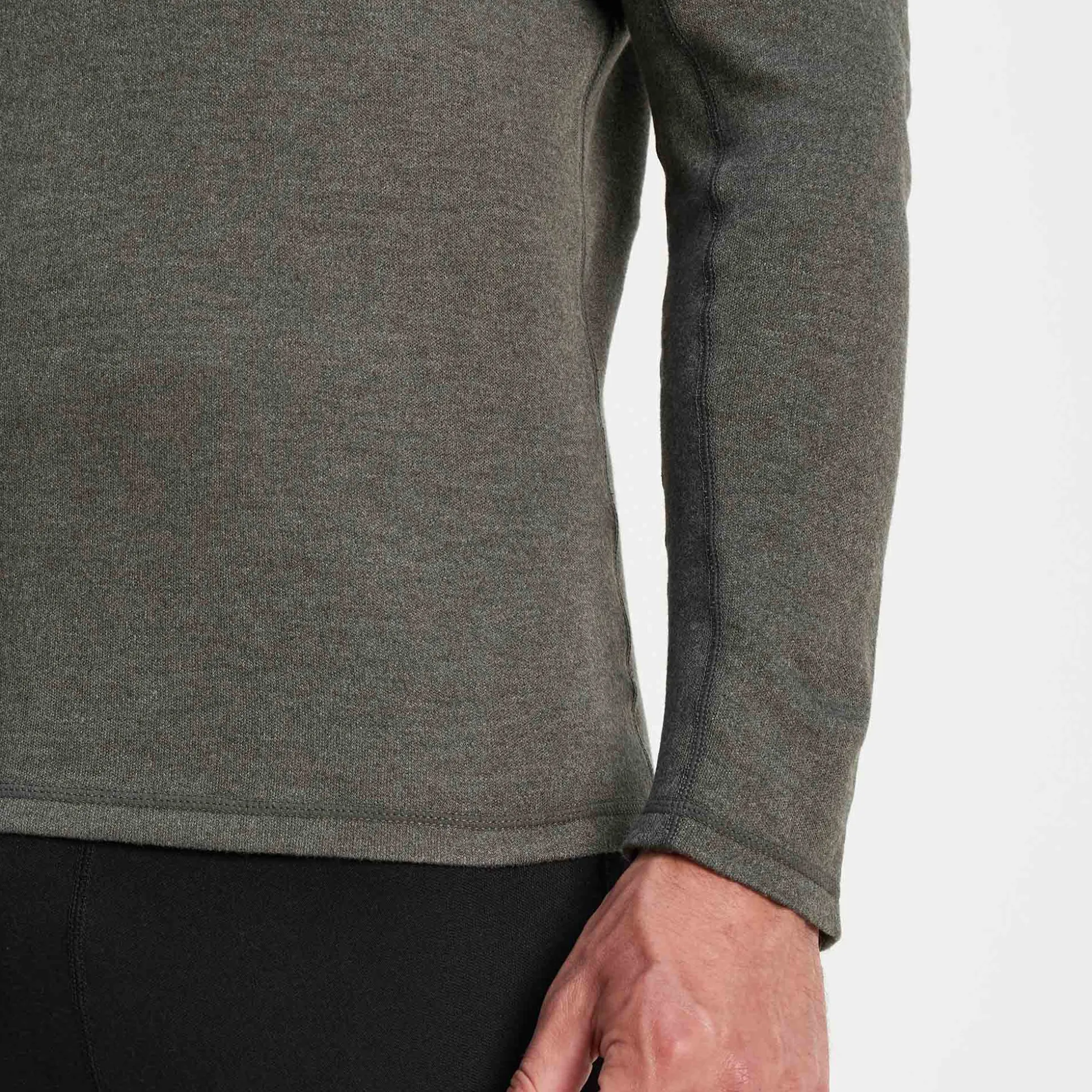 Meru Mens Cashmere Touch Base Layer Quarter Zip - Dark Grey Marl