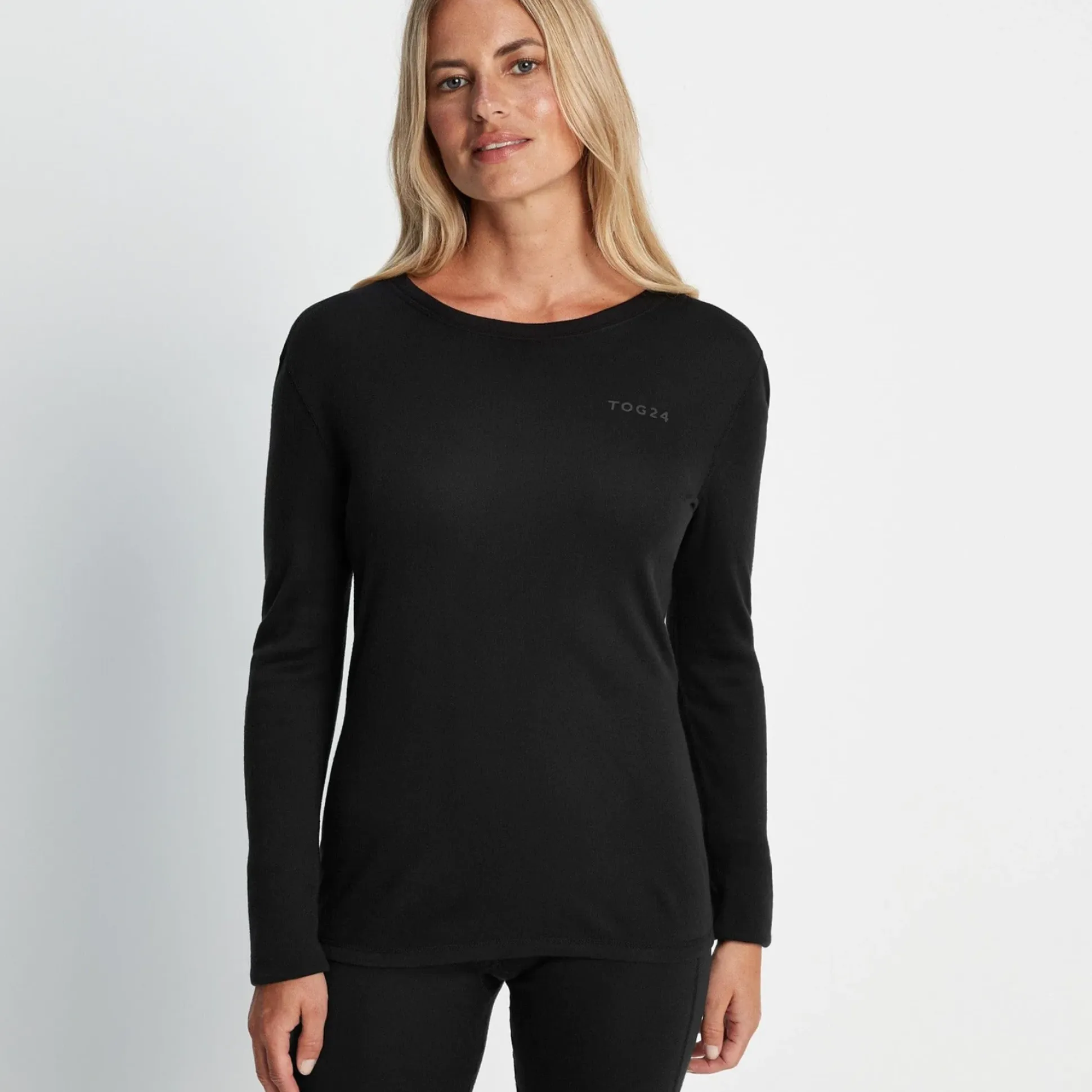 Meru Womens Cashmere Touch Base Layer Set - Black
