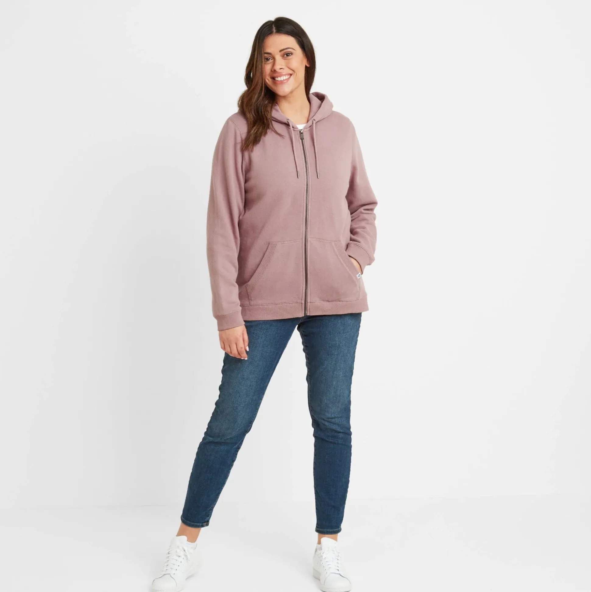 Mia Womens Supersoft Zip Hoody - Faded Pink