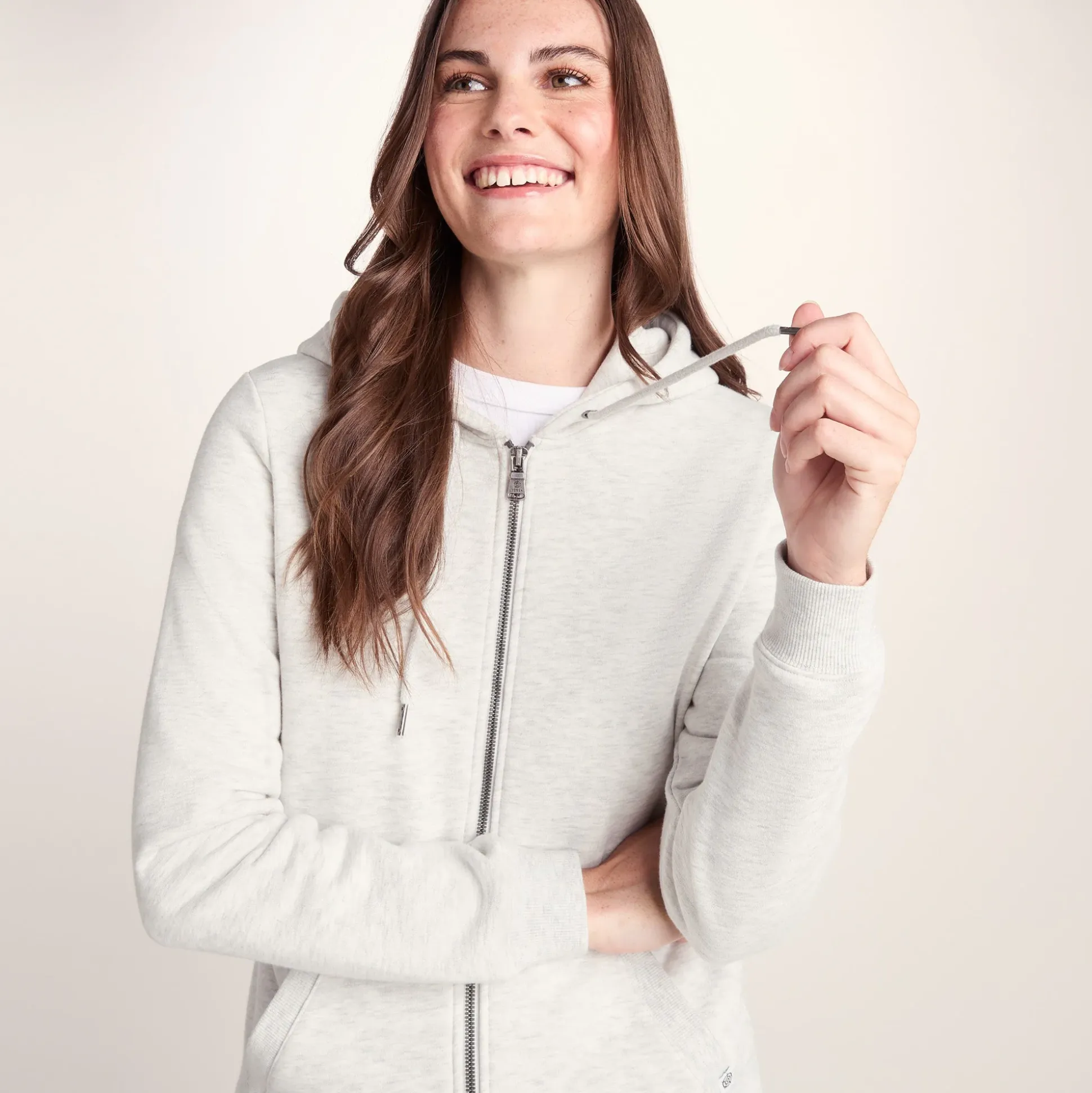 Mia Womens Supersoft Zip Hoody - Oatmeal Marl