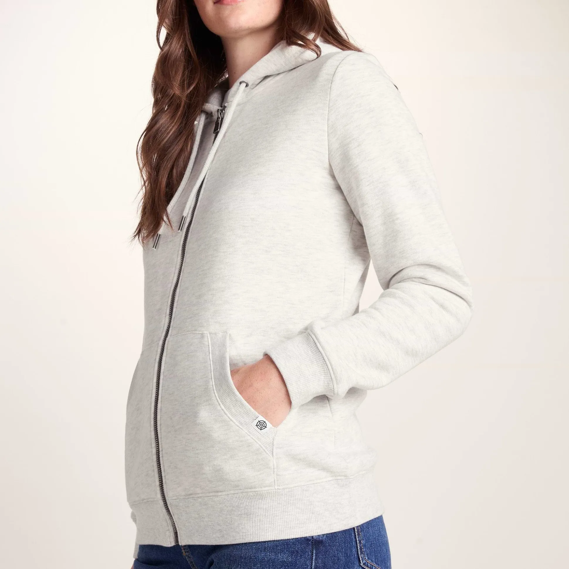 Mia Womens Supersoft Zip Hoody - Oatmeal Marl