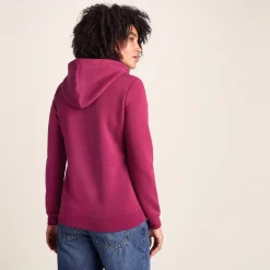 Mia Womens Supersoft Zip Hoody - Washed Burgundy