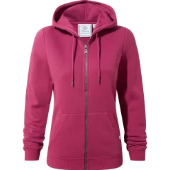 Mia Womens Supersoft Zip Hoody - Washed Burgundy