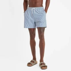 Micah Mens Swimming Shorts - Pastel Blue Stripe