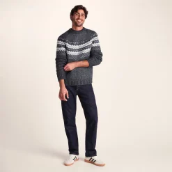 Michael Mens Chunky Knitted Jumper - Dark Indigo Marl
