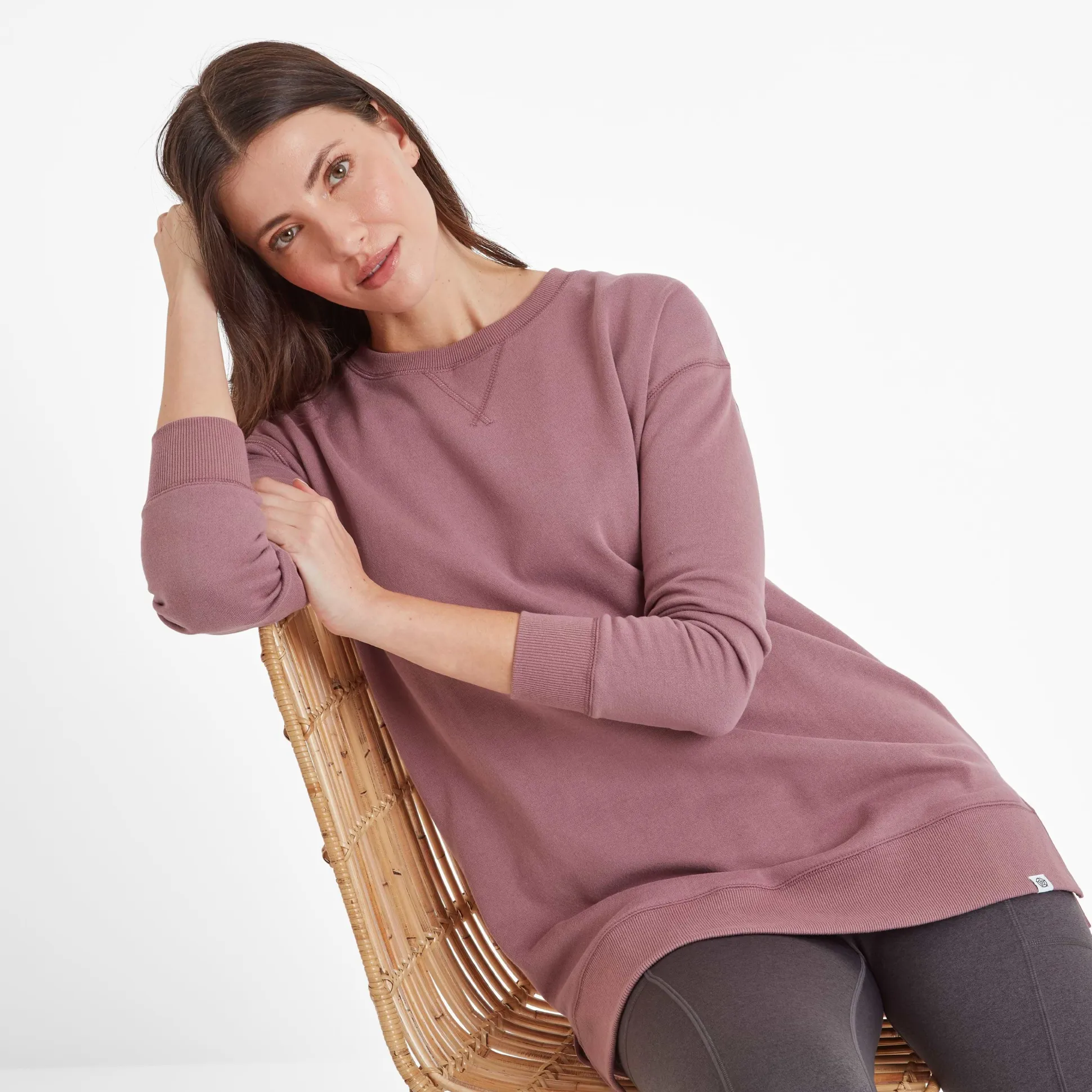 Michelle Womens Cotton Blend Sweat - Mauve
