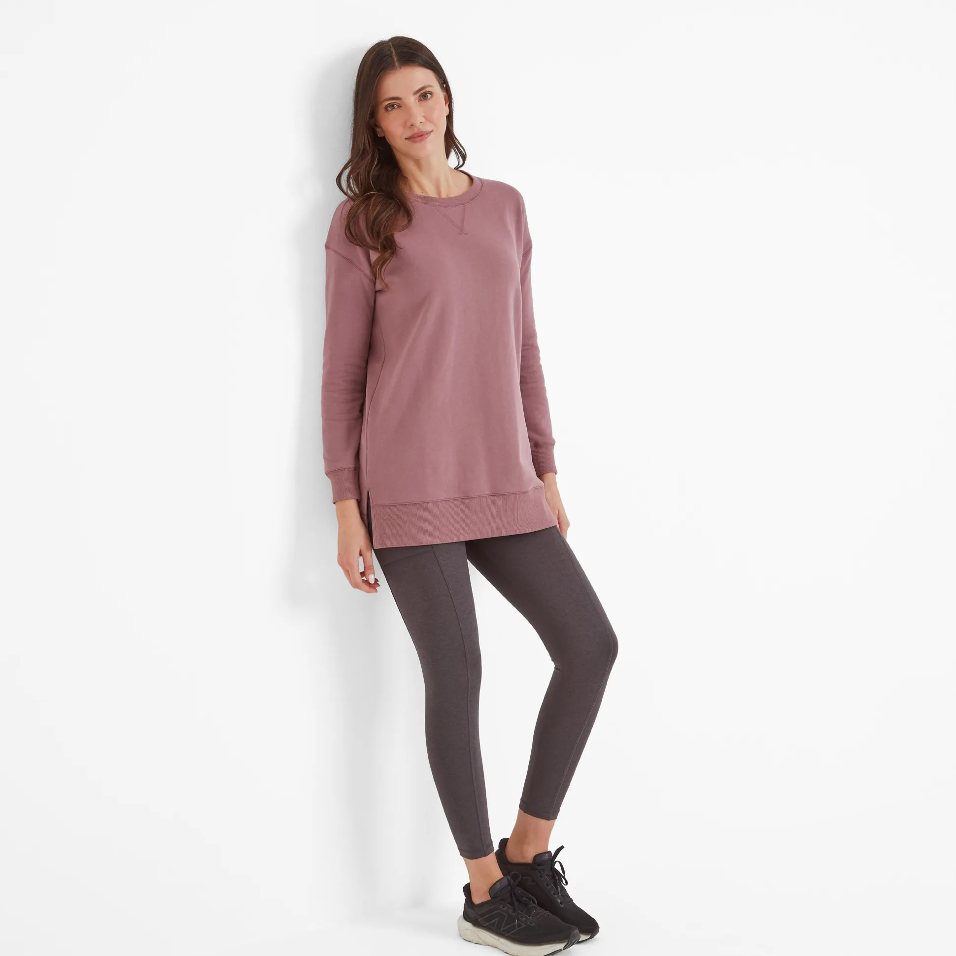 Michelle Womens Cotton Blend Sweat - Mauve