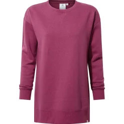 Michelle Womens Cotton Blend Sweat - Washed Burgundy