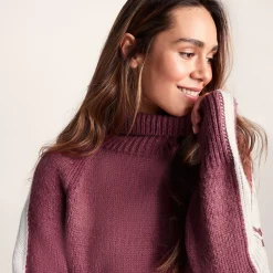 Moira Womens Knitted Jumper - Washed Burgundy