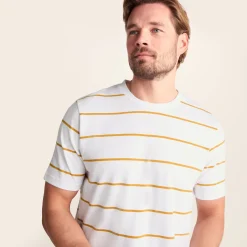 Morar Mens 100% Cotton Supersoft T-Shirt - Dark Yellow Stripe