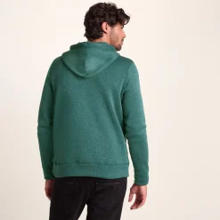 Mosby Mens Supersoft Knitlook Fleece Hoody - Dark Turquoise Marl