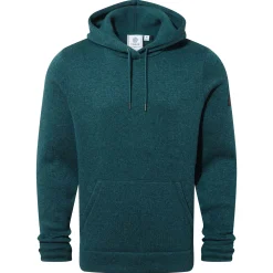 Mosby Mens Supersoft Knitlook Fleece Hoody - Petrol Green Marl